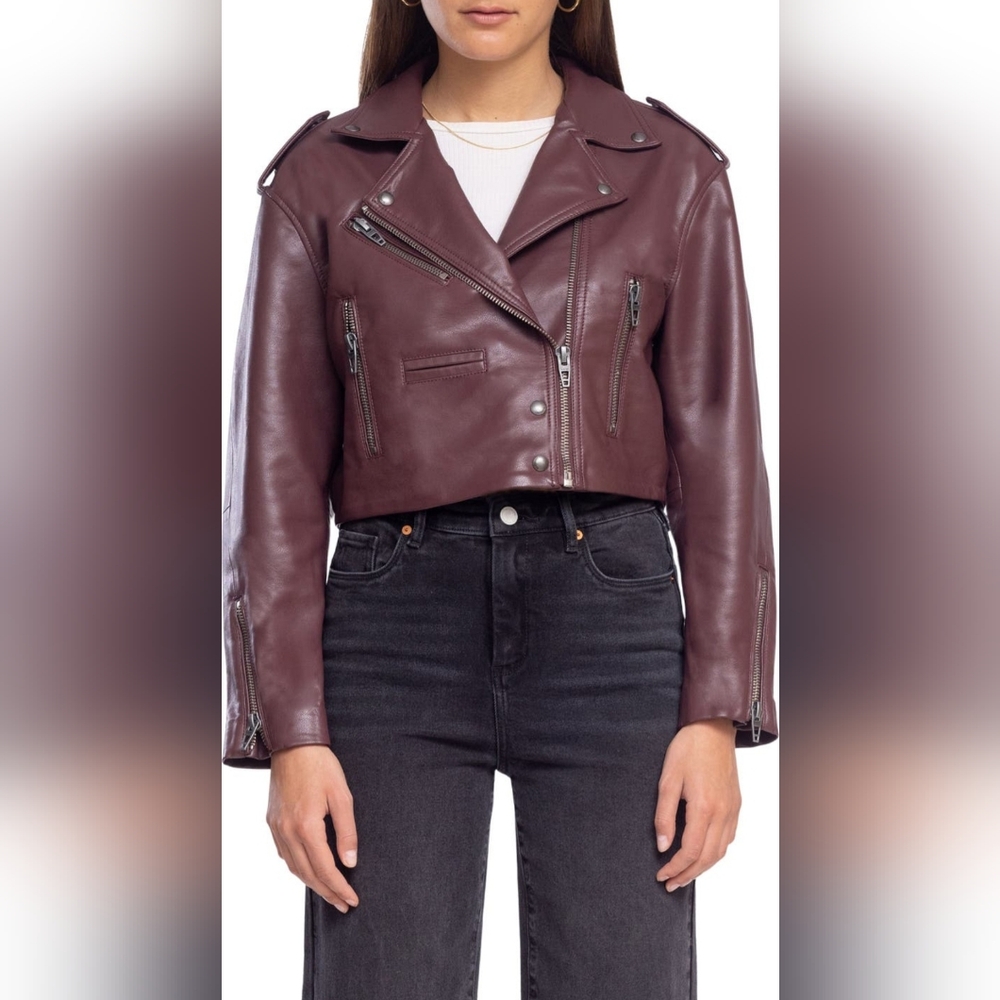 New BLANKNYC Faux Leather Crop Moto Jacket